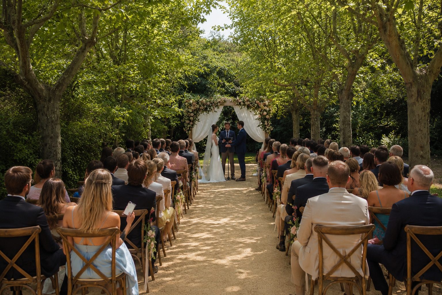 Cérémonie sous les arbres