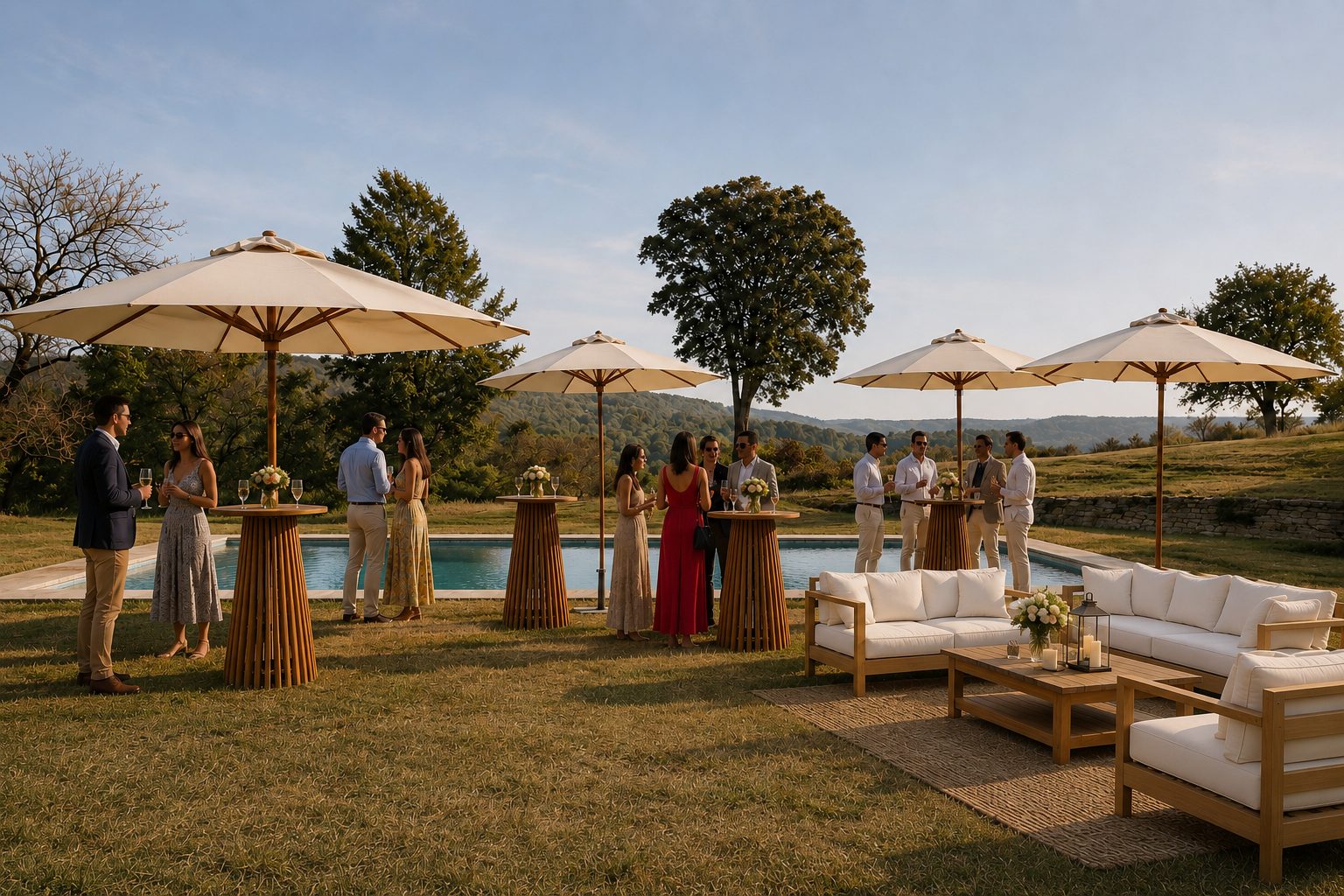 Cocktail panoramique au bord de la piscine