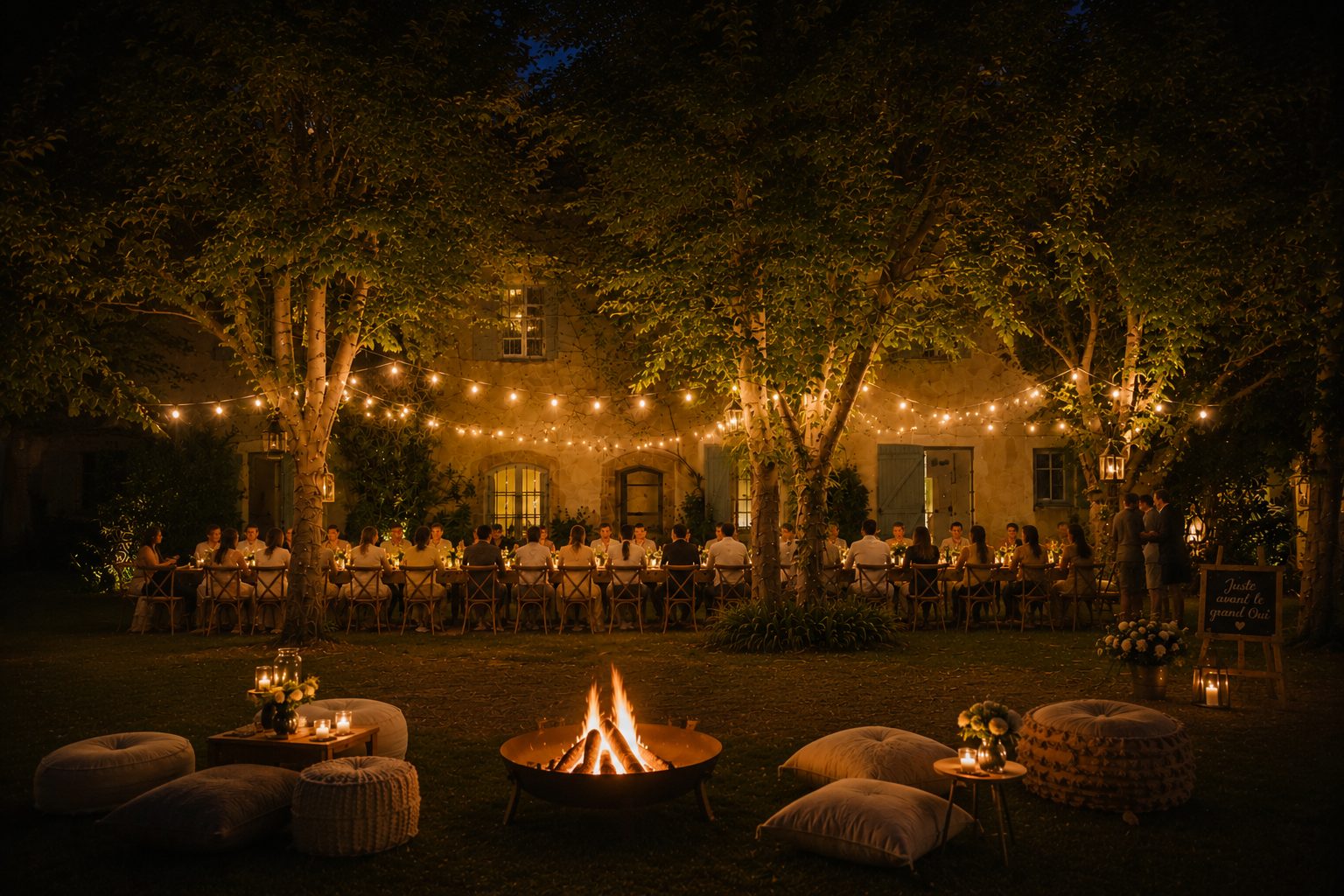 Welcome dinner sous les arbres centenaires